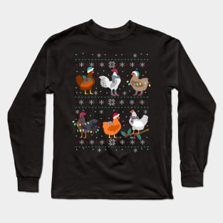 Funny Chicken Ugly Christmas Long Sleeve T-Shirt